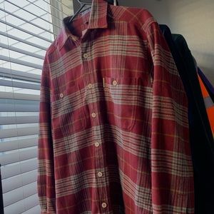 Armani Wool-Cotton Plaid Button Up